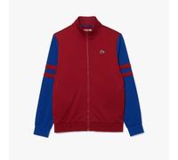 Men's Jacket Lacoste Zip-Up Stretch Interlock Tennis Track Top in Red