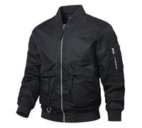 Mens Jacket - Men'S Work Jacket Fall/Winter Tough Guy Coat Jacket Men'S Flight Jacket (Black Xxl)