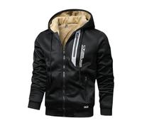 Mens Jacket Trench Coat Men Hooded Coats for Casual Outings Loose-Fitting Jacket for Everyday Wear Vintage Jackets Windproof Parka From Casual Weekends To Smart Occasions Black M