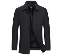 Mens Jacket Winter Wool Coats - Mens Overcoat Business Casual Outwear Regular Fit Overcoat Winter Military Coat Long Men Thick Trenchcoats Single/double Breasted Elegant Office Wear