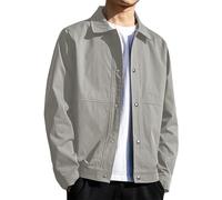 Men'S Jackets Lightweight & Breathable Casual Smart Jacket Spring Windbreaker Bomber Jackets Long Sleeve Thin Trucker Jacket Button Down Oversized Outerwear For Travel M-5Xl