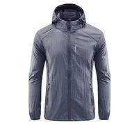 Men's Jackets Long Sleeve Quick Dry Outdoor Sun Protection Hooded Jacket Lightweight Windbreaker Comfy Hoodies Zip Up Solid Coat Streetwear Going Out Hoodies Cardigans
