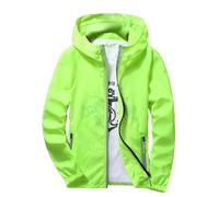 Mens Jackets Smart Casua Oversized-Hooded Thin Jackets Quick Dry Windbreaker Sports Outwear For Man Full Zip Pocket Shacket For Holiday Outdoor Use 02 Green S