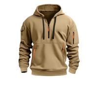 Mens Jackets Smart Casual 1/4 Zip Pullover Hoodie Zipper Pocket Drawstring Men Fleece Long Sleeve Tracksuit Tops Cuff Overhead Shirts Hooded Slim Fit Fashion Casual Classic Work Hooded Sweatshirts