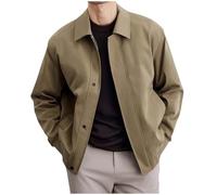Mens Jackets Smart Casual Jacket with Pockets Long Sleeve Lapel Bomber Jackets Plain Colour Windbreaker Coats Relaxed Fit Zipper Outwear Fashion Autumn Clothes for Men