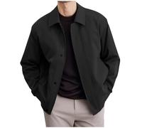 Mens Jackets Smart Casual Jacket with Pockets Long Sleeve Lapel Bomber Jackets Plain Colour Windbreaker Coats Relaxed Fit Zipper Outwear Fashion Autumn Clothes for Men