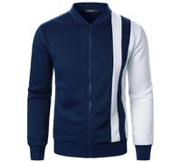 Men's Jackets Smart Casual Track Jackets Long Sleeve Colour Block Sports Jacket Regular Fit Baseball Collar Track Tops Patchwork Zip Up Coats Autumn Sportswear for Running