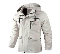 Men's jackets waterproof load ski jackets parka winter coat man fleece hoodie with zip winter warm thick sherpa long sleeve coats pocket thermal jacket, white, 6XL