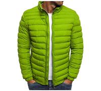 Mens Jackets Winter Warm Zip Up Hooded Puffer Jacket Casual Slim Fit Quilted Padded Coat with Pocket Men's Solid Body Warmer Outdoor Windproof Outerwear Hiking