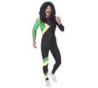 Mens Jamaican Bobsleigh Team Hero Bodysuit Fancy Dress Costume Stag Do Outfit