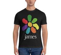 Men's James 80s 90s Rock Summer T-Shirt Direct Digital Printed Shirts Cotton Novelty Cool Short Tee Black XL