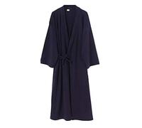 Men's Japanese Kimono Velvet Robe Plus Size Zen Clothing Taoist Clothing (Size XL, Navy)