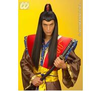 Mens Japanese Long Black Samurai Wig