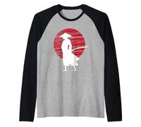 Mens Japanese Warrior Culture Samurai Sword Martial Arts Retro Raglan Baseball Tee