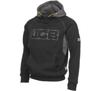 JCB - Horton Hoodie, Large - Made with 80% Cotton & 20% Polyester - Hoodies for Men Branding Details - Mens Clothes - Cordura Fabric Elbow Patches - 320gsm - Black/Grey