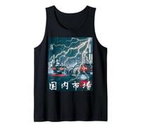 Mens JDM Drift Racing Car Lightning Night Scene On A Tokyo Street Tank Top
