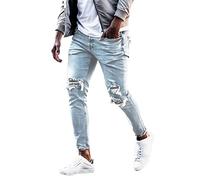 Mens Jeans for Men UK,Tapered Ripped Jeans Athletic-Fit Men's Stretch Straight Leg Regular Fit Classic Basic Denim Pants Durables Mens Work Joggers