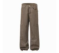 Mens Jeans,Mens Slim Fit Jeans,Stretch Denim Jeans for Men Classic Five Pocket Design Comfortable Tapered Fit Everyday Casualwear Durable and Versatile Pants for All Seasons (Coffee, XL)