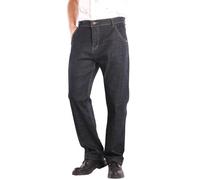 Mens Jeans Stretch High Waisted Straight Leg Denim Jeans Big Tall 8XL Work Trousers, Black, 6XL