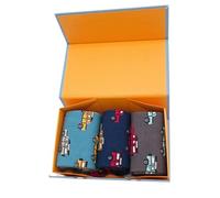 Mens Jeep Cars Socks Boys Men 6-11 Box Bamboo 3 Pairs Teal Blue Red Navy