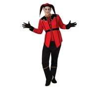 Mens JESTER Halloween Court Harlequin Clown Harley Quinn Fancy Dress Costume