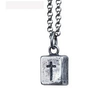 Men's Jesus Christ Crucifix Lord's Prayer Pendant Necklace, 27.6 inch Chain