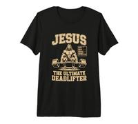 Mens Jesus The Ultimate Deadlifter Gym Workout Premium T-Shirt