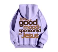Men's Jesus Themed Lettering Printed Hoodies Autumn Winter Warm Sweatshirt Lightweight Breathable Hoodie Sport Casual Sweatshirts, Vests and Sweatshirts Oversized Sweatshirts Pullover, 01-light Purple