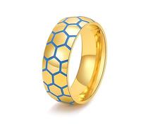 Men'S Jewelry Rings - Sports Style Luminous Football Ring, World Cup Pattern Men'S Fashion Trend Ring Accessories For Boyfriend Birthday Gift,Golden,6