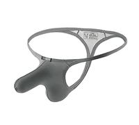 Mens Jockstrap Men Sexy Seamless Underwear Elephant Pouch G String Plain Low Rise G-Strings & Thongs UK Hipster Underpants Breathable Thongs Slips for Stag Do Fancy Dress Costume Grey