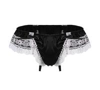 Mens Jockstrap Mesh Underwear Briefs Low G-String Butt Lace Sexy Thong Garter Lingerie For Plus Size Man Men's Thongs Jock Straps Men Pouch Boxer Funny Gifts Clothes Gift Anti Black Xl