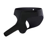 Men's Jockstraps Underwear | Elephant Nose Ice Silk Underwear | Quick-Drying G-Strings Thongs | Long U Bulge Pouch Briefs Underpant Bulge Enhancing Underwear Sexy Bikini Lingerie for Men Black