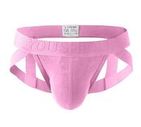 Mens Jockstraps Underwear | Sexy G-String Thong Panties | Low Rise Bikini Lingerie | Bulge Pouch Briefs Underwear Comfortable Stretch Boxer Briefs No Itchy Labels Underpants Pink