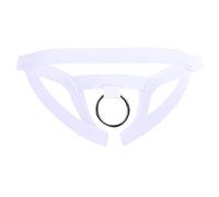 Mens Jockstraps Underwear | Sexy Thongs with Metal O-Ring | Hollow Out G String Pants Lingerie | Men Erotic Underwear Sexy Mens Underpants for Bedroom Men Interest Jock Strap Panties White