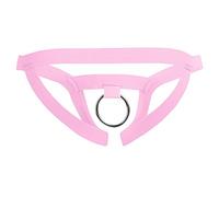 Mens Jockstraps Underwear | Sexy Thongs with Metal O-Ring | Hollow Out G String Pants Lingerie | Men Erotic Underwear Sexy Mens Underpants for Bedroom Men Interest Jock Strap Panties Pink