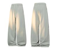 Mens Joggers Baggy Men Work Track Pants Cotton for UK Loose Fit Tracksuit Bottoms Cargo Sweat Black Men's Open Hem Gym Winter Suit Sweatpants Polyester Jogging Trousers Leisure Wear Clothes