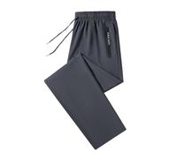 Mens Joggers Bottoms Quick Dry Ice Silk Running Trousers Tapered Fit Tracksuit Bottoms Elasticated Waist Sweatpants Drawstring Lightweight Sport Trousers Solid Breathable Casual Joggers Grey