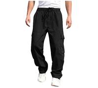 Mens Joggers Bottoms Track Suits for Men UK Mens Joggers Long Leg 34 Inside Leg Warm Trousers Men's Sports Trousers Grey Joggers Men's Sports Trousers Work Joggers Men(Black,M)