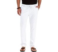 Mens Joggers Lightweight Work Trousers Business Loose Plus Size Elasticated Waist Solid Color Long Hiking Walking Pants Quick Dry Tracksuit Bottoms White