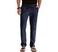 Mens Joggers Lightweight Work Trousers Business Loose Plus Size Elasticated Waist Solid Color Long Hiking Walking Pants Quick Dry Tracksuit Bottoms Navy