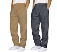 Men's Joggers Sale Clearance,2 Pack Tracksuit Bottoms Causal Jogging Sweatpants Loose Pull On Trousers with Pockets Elastic Waist Wide Leg Yoga Gym Pants Lounge Wear Pants for Men Tracksuits Pants