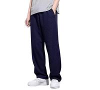 Mens Joggers Smart Casual Elasticated Waist Drawstring Waffle Tracksuit Bottoms with Pockets Activewear Jogging Sweatpants Gym Workout Trousers Running Sports Walking Cycling Pants for Adults Blue