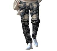 Men's Jogging Bottoms 3D Skull Print Trousers Cool Jogger Casual Trousers Sweatpants Men's Halloween Costume Motif Print Sports Trousers Hip Hop Long Casual Trousers Loose Training Trousers, black, S