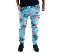 Men's Jogging Bottoms Pineapple Print Sports Trousers Hawaiian Style Functional Trousers Casual Trousers with Pockets - Blue - L