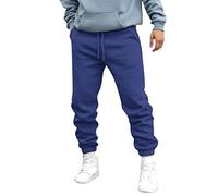 Men's Jogging Bottoms Short Leg-Tracksuit Bottoms Men Loose Fit Cosy Blue