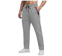 Men's Jogging Sweatpants with Zip Pocket Solid Color Casual Trousers for Men UK Elastic Drawstring Waist Quick Dry Joggers Straight Leg Lightly Tracksuits Bottom Sports Gym Trousers