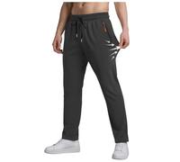 Men's Jogging Sweatpants with Zip Pocket Solid Color Casual Trousers for Men UK Elastic Drawstring Waist Quick Dry Joggers Straight Leg Lightly Tracksuits Bottom Sports Gym Trousers