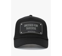 Men's JOHN HATTER & CO Unisex Dressed For Success Black Rubber Cap Size: One Size, Colour: Black Fabric
