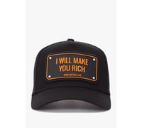 Men's JOHN HATTER & CO Unisex I Will Make You Rich Black Rubber Cap Size: One Size, Colour: Black Fabric