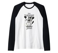 Mens Jonah - Cool Boy Name with Cute Devil - Born to Misbehave Raglan Baseball Tee